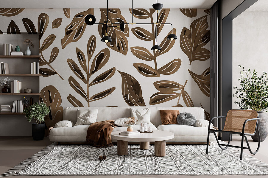 Pattern of brown leaves