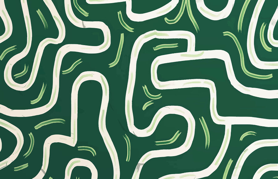Green and white maze