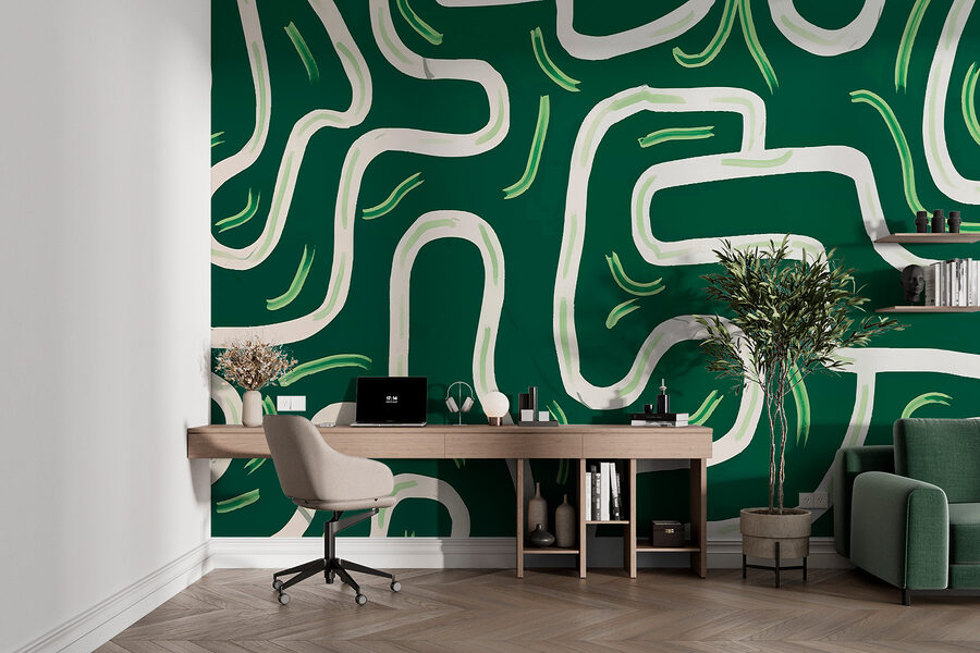 Green and white maze