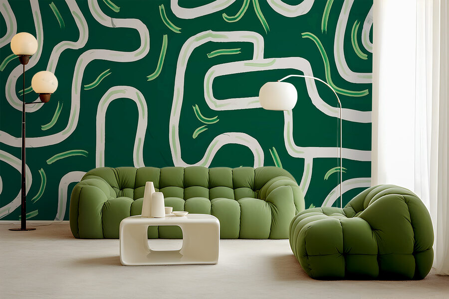 Green and white maze