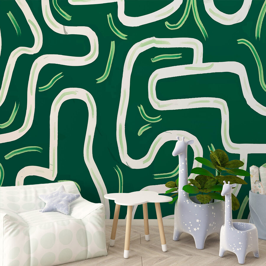 Green and white maze