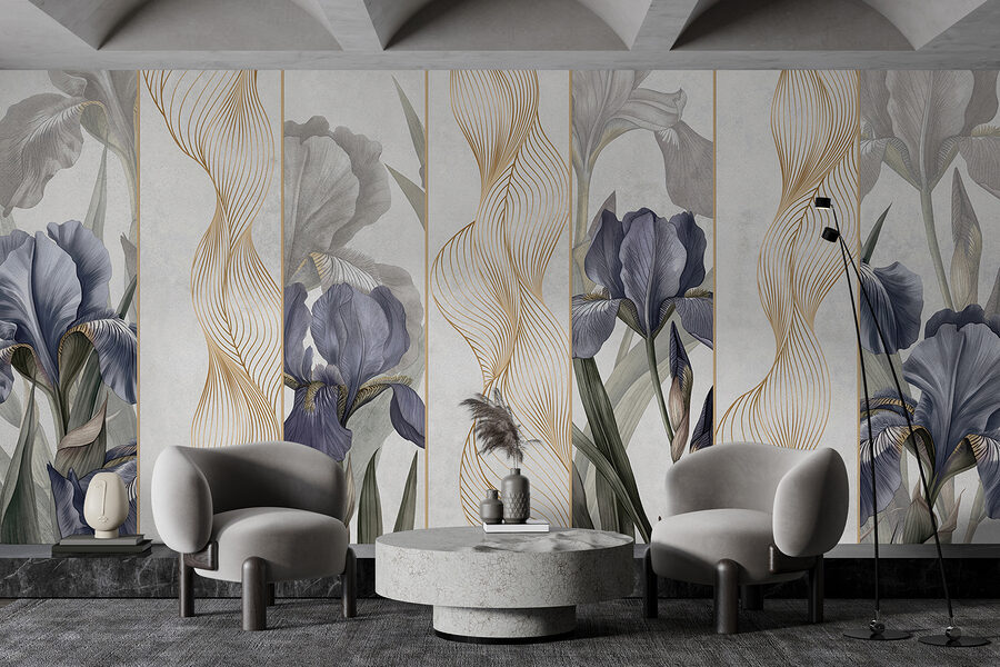 Elegant irises with delicate curves