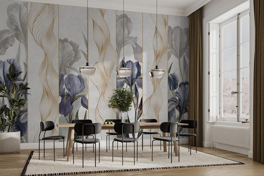 Elegant irises with delicate curves