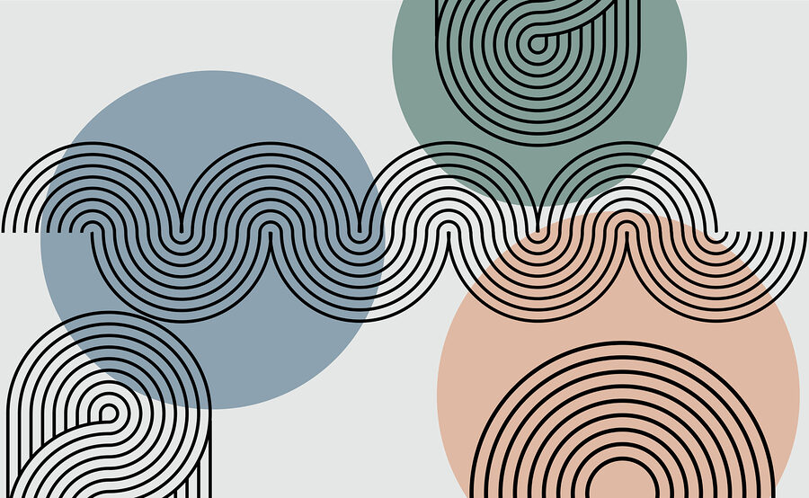 Wall murals Black lines and circles - Image 3