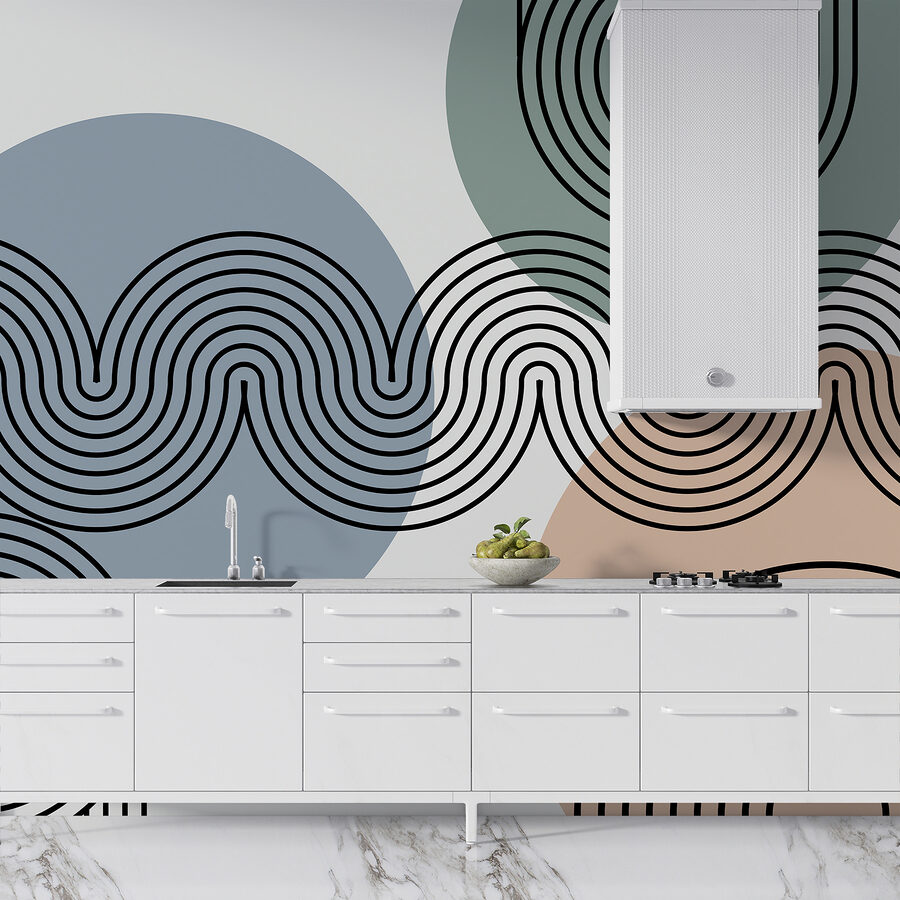 Wall murals Black lines and circles