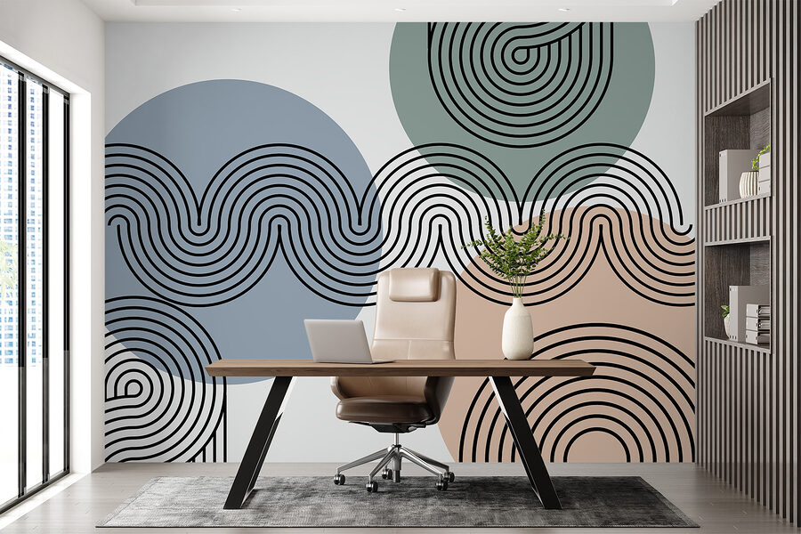 Wall murals Black lines and circles - Image 2