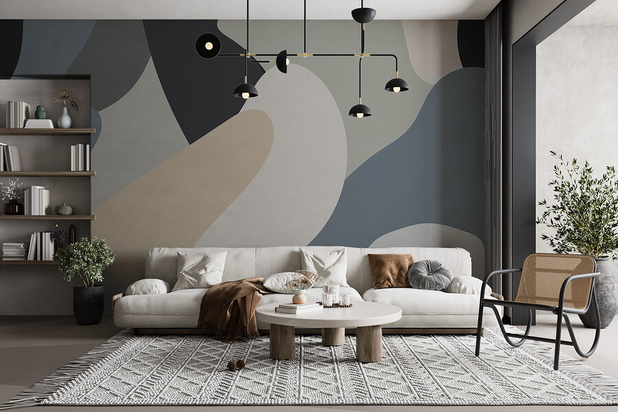 Colorful pattern with curved lines