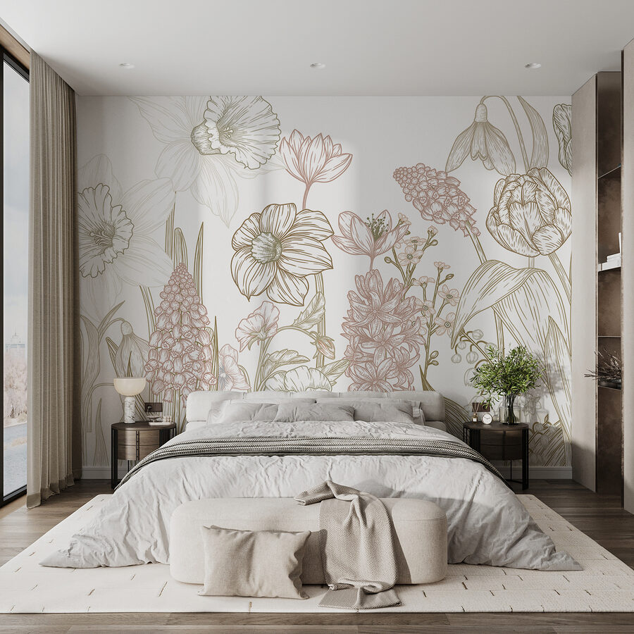 Drawing of flowers and plants