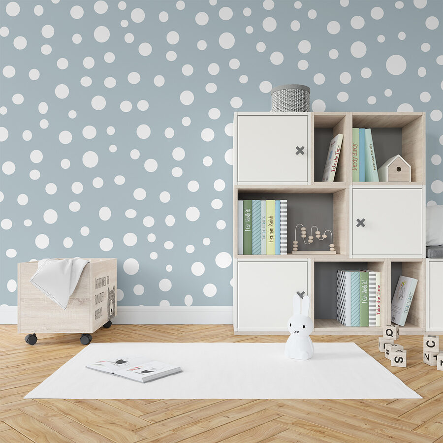 Blue and white polka dot pattern