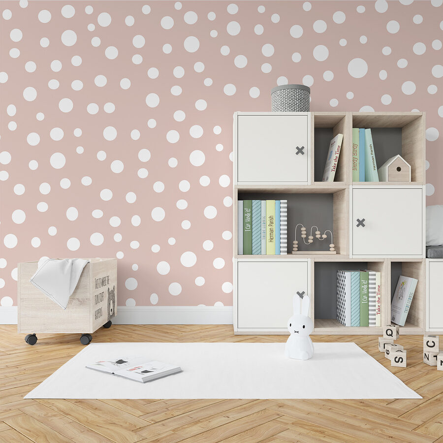 Pink and white polka dot pattern