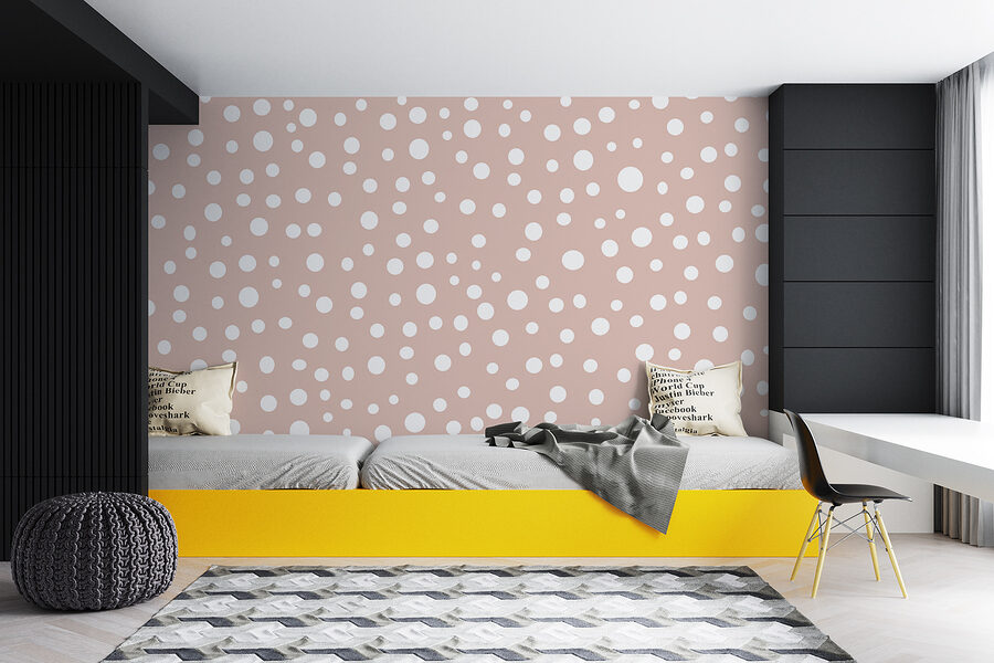 Pink and white polka dot pattern