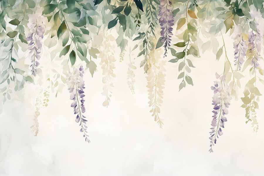 Painting of flowers and leaves