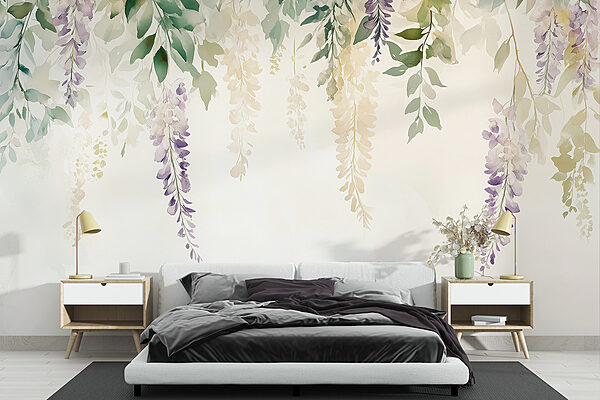 Painting of flowers and leaves Painting of flowers and leaves