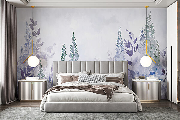Painting of plants with leaves
