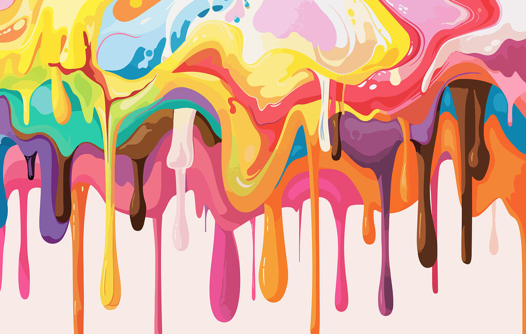Colorful paint dripping down Colorful paint dripping down