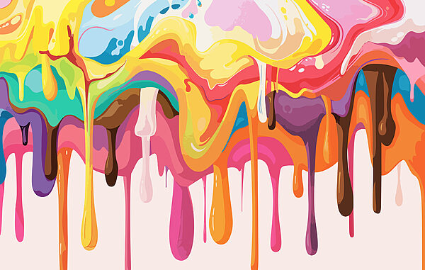 Colorful paint dripping down Colorful paint dripping down