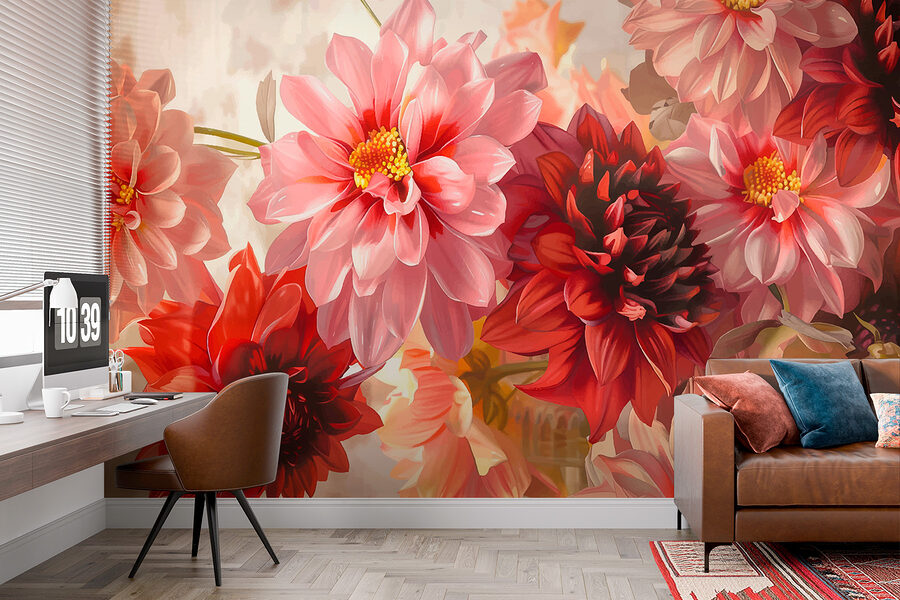 Wall murals Group of flowers with a blurry background - Image 3