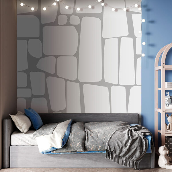 White rectangular shapes on a gray background White rectangular shapes on a gray background