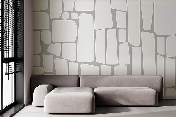 White rectangular shapes on a gray background White rectangular shapes on a gray background