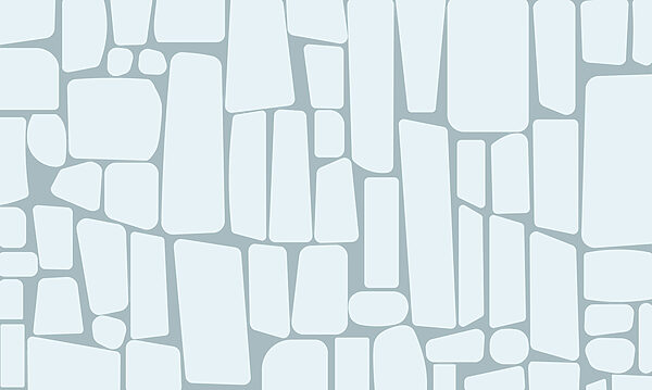 White rectangular shapes on a blue background