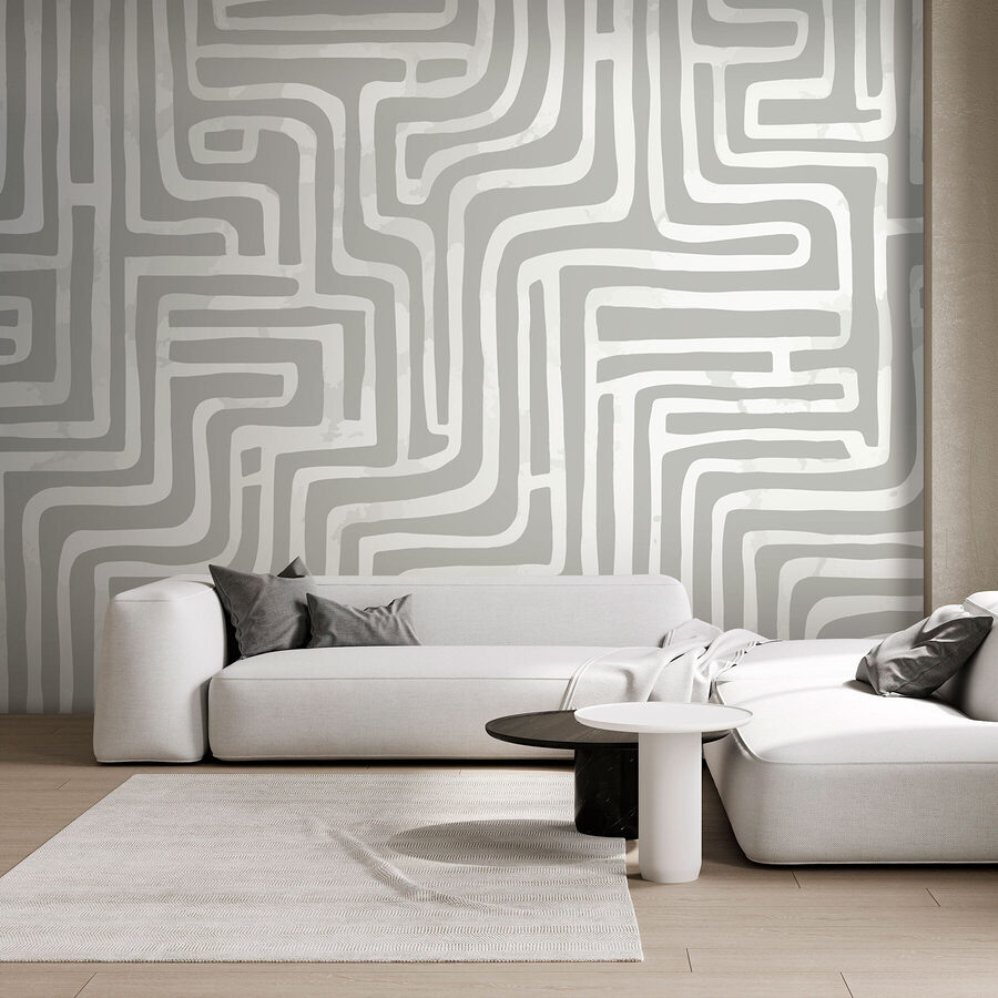 Wall murals Grey and white maze - Image 2