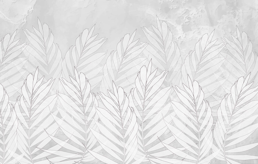 White line drawing of leaves White line drawing of leaves