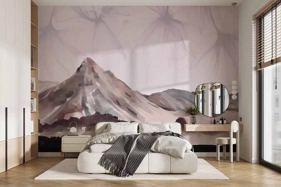 Painting of a mountain range
