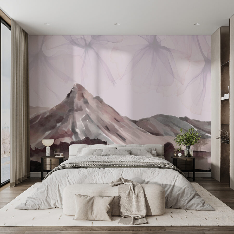 Painting of a mountain range