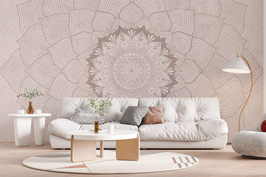Circular pattern on a white surface