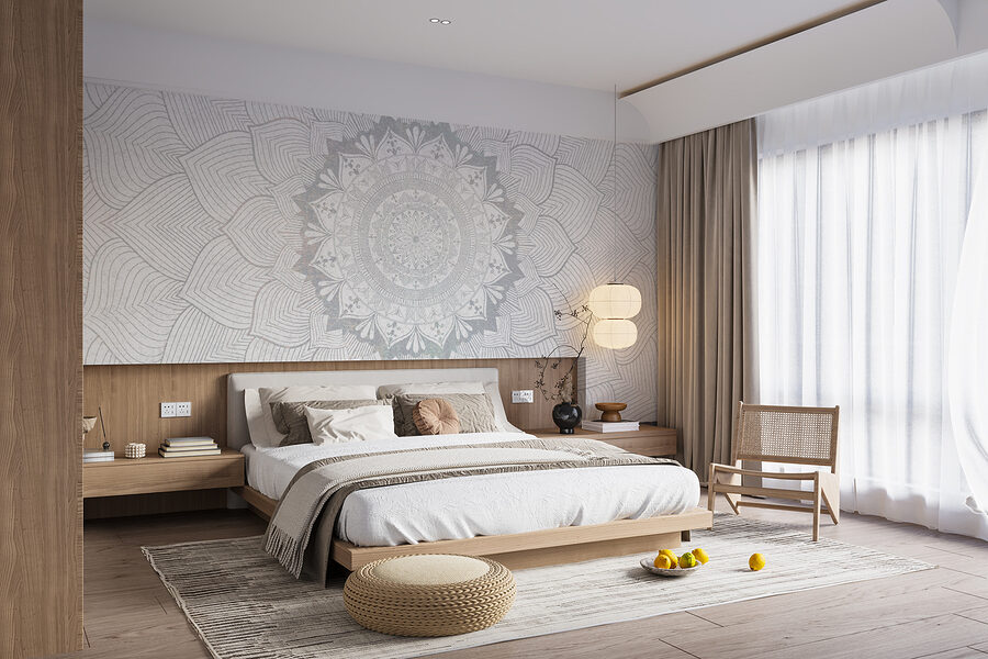 White and grey mandala