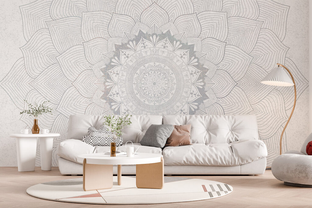 White and grey mandala White and grey mandala