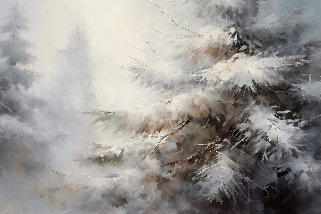 Snow covered tree branches Snow covered tree branches