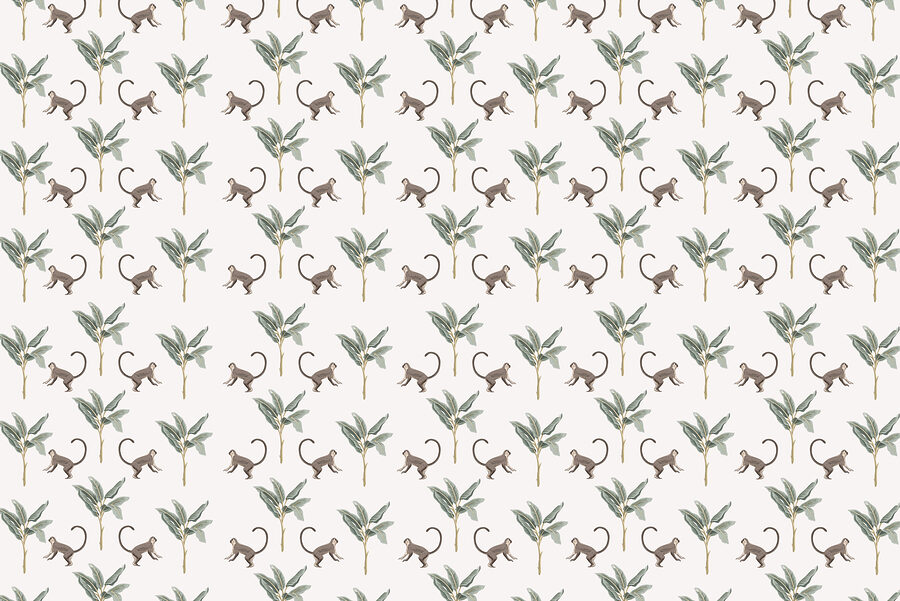 Wall murals Pattern of monkeys and leaves - Image 3
