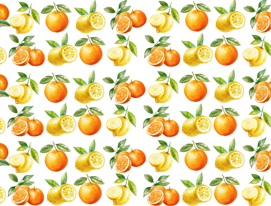 Wall murals Pattern of oranges and lemons - Image 3