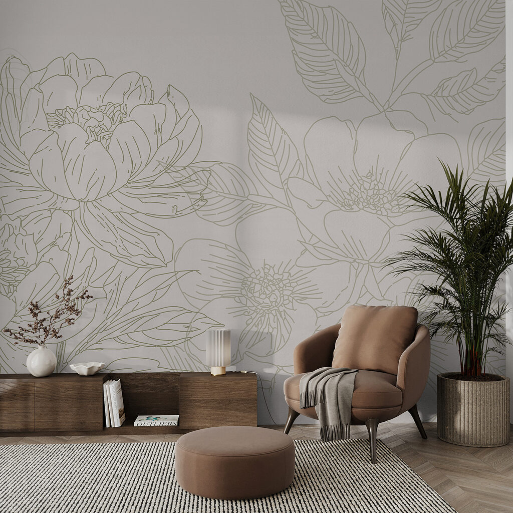 Drawing of flowers and leaves