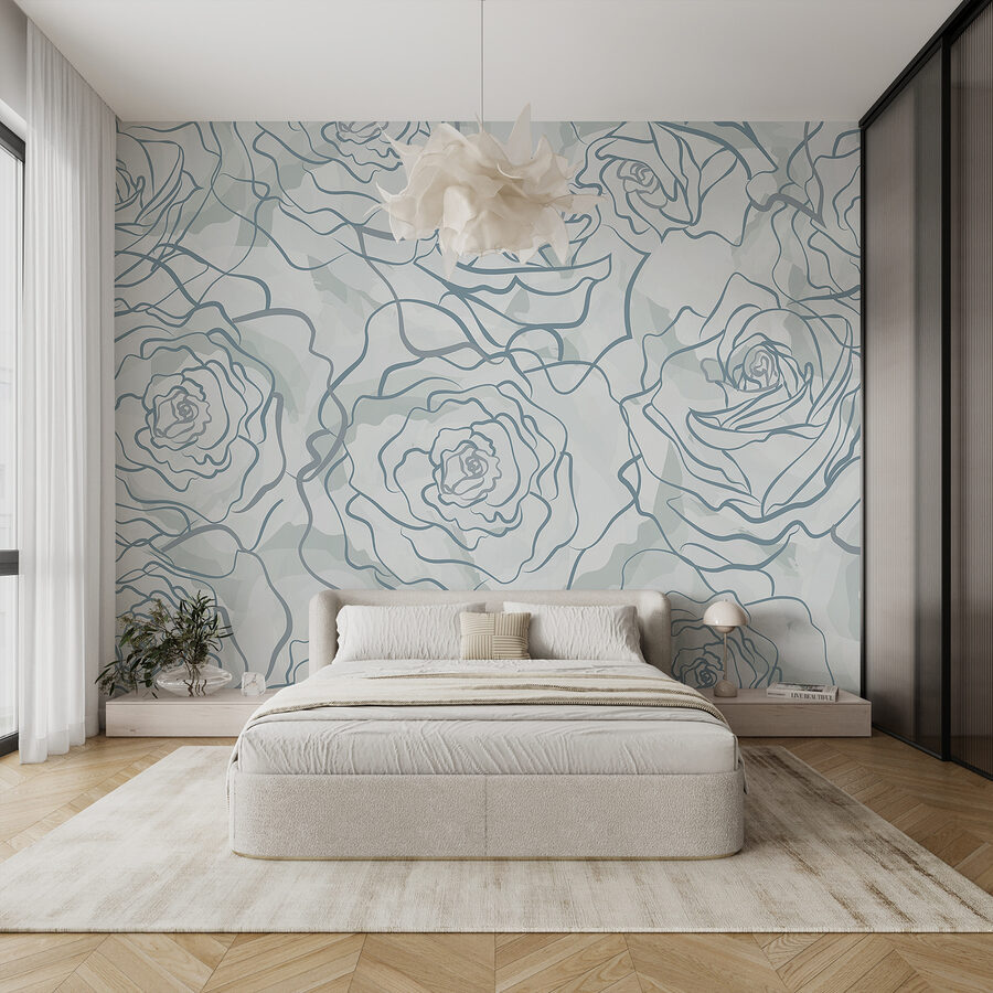 Pattern of roses on a white background