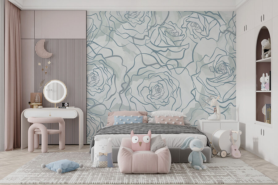 Pattern of roses on a white background