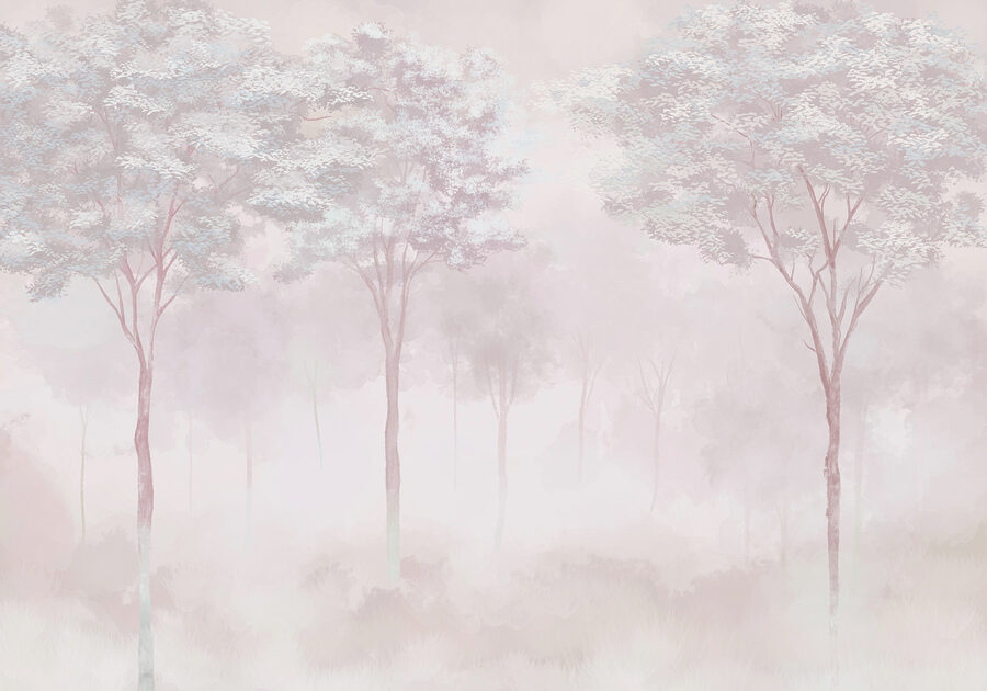 Wall murals Foggy forest with trees - Image 5