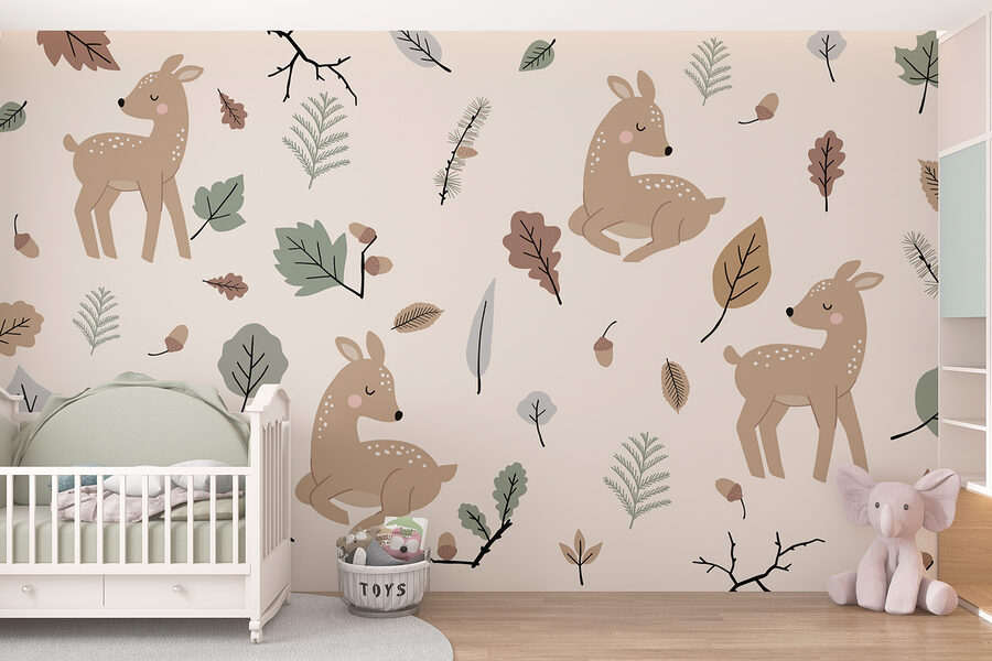 Pattern of deer and leaves Pattern of deer and leaves