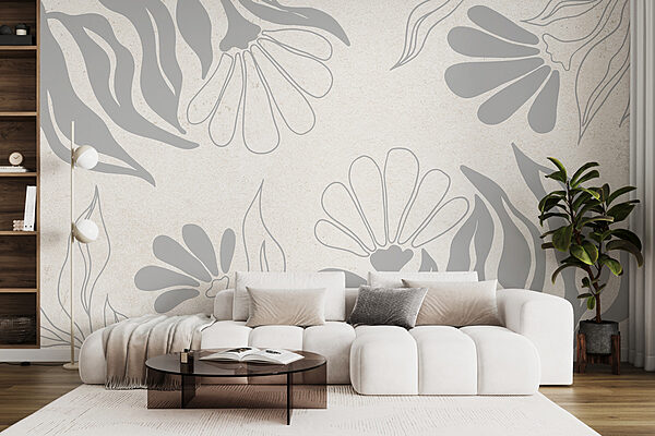 White and gray floral pattern White and gray floral pattern