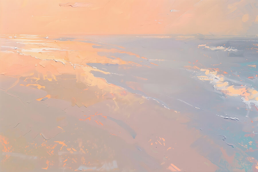 Close up of a painting