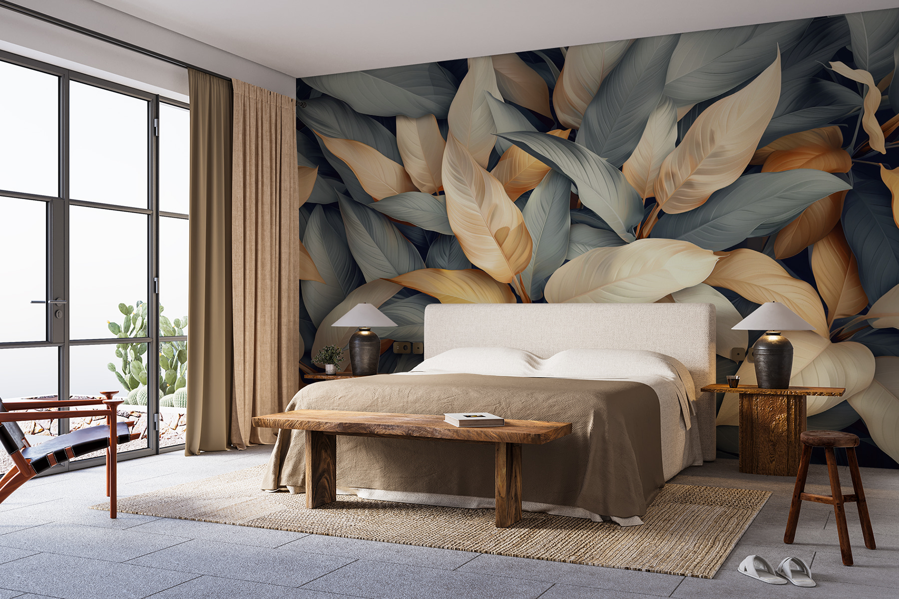 Group of leaves with different colors Group of leaves with different colors