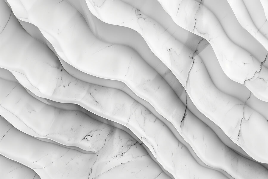 Wall murals White marble surface with wavy lines - Image 5
