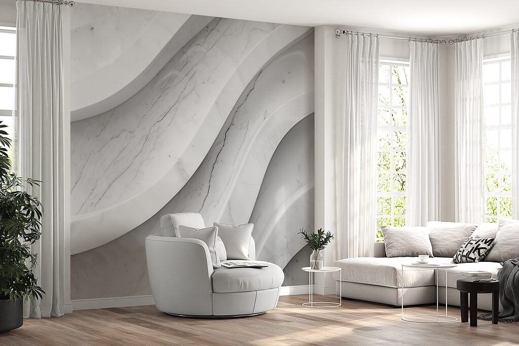 White marble wall with lines