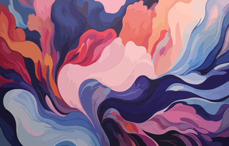 Colorful swirls of paint