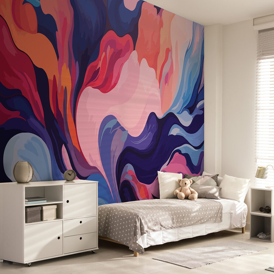 Colorful swirls of paint