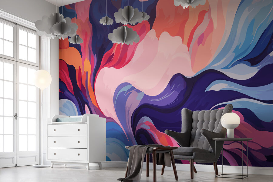 Colorful swirls of paint