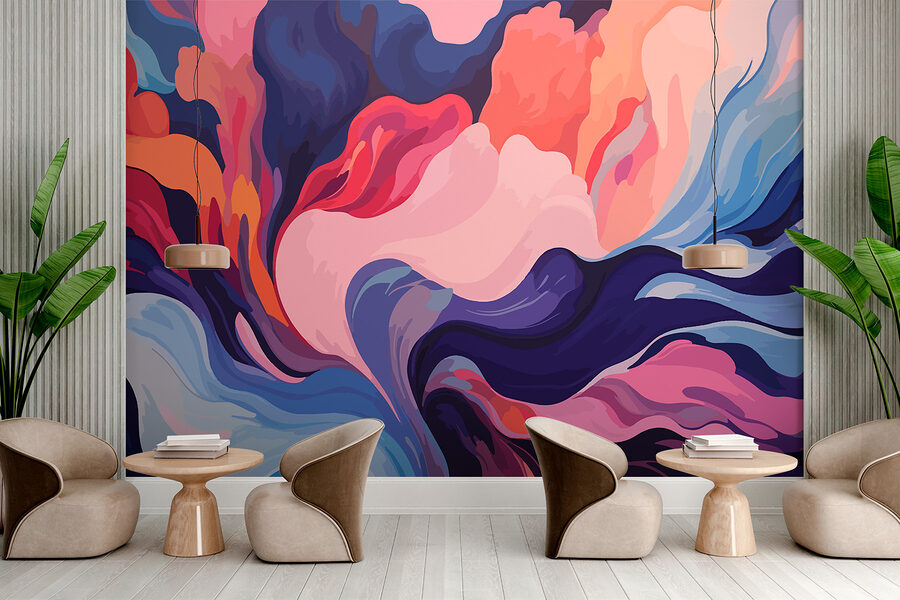 Colorful swirls of paint