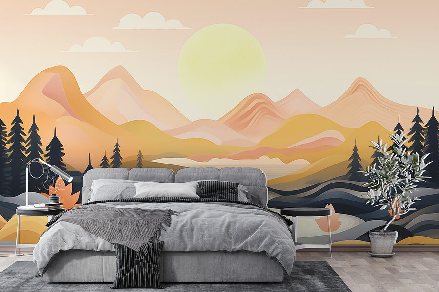 Wall murals River running through a valley - Image 2