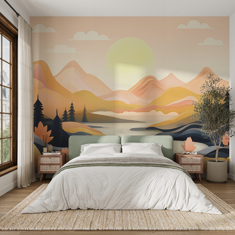 Wall murals River running through a valley - Image 4